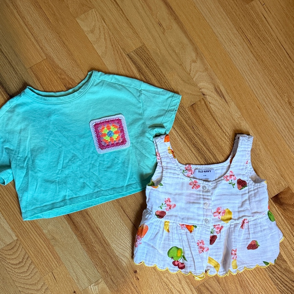 Old Navy Kids' Aqua and White Top Duo